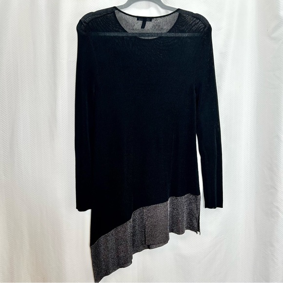 Eileen Fisher black asymmetrical tunic blouse - Picture 5 of 6